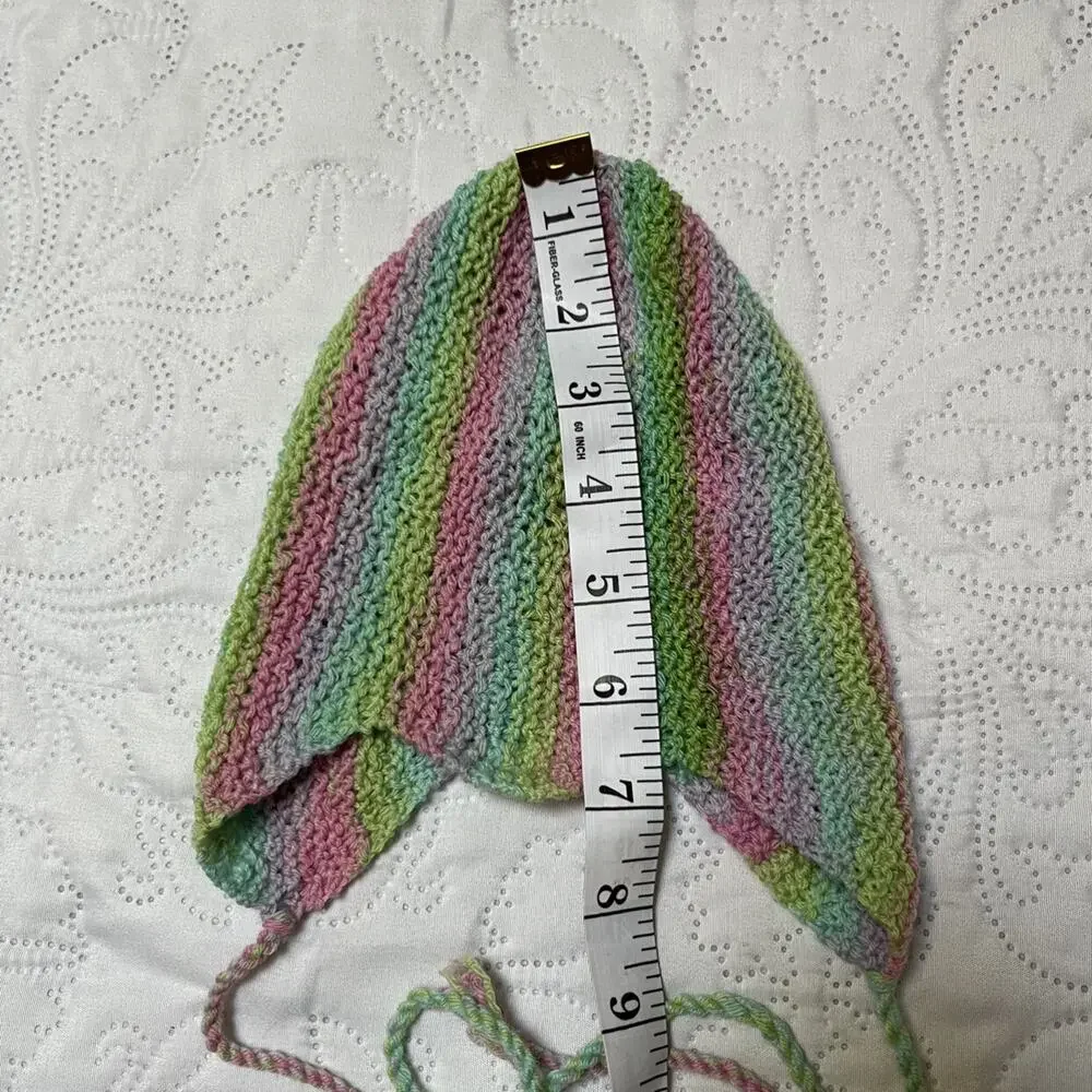 Handmade Knit Rainbow Stripe Baby Hat